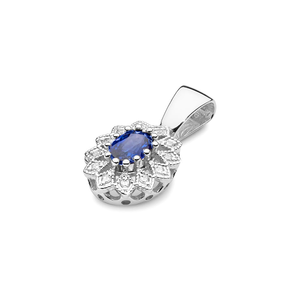 Z354 Zafírový prívesok 0,70ct biele zlato Au 585/1000 - 1