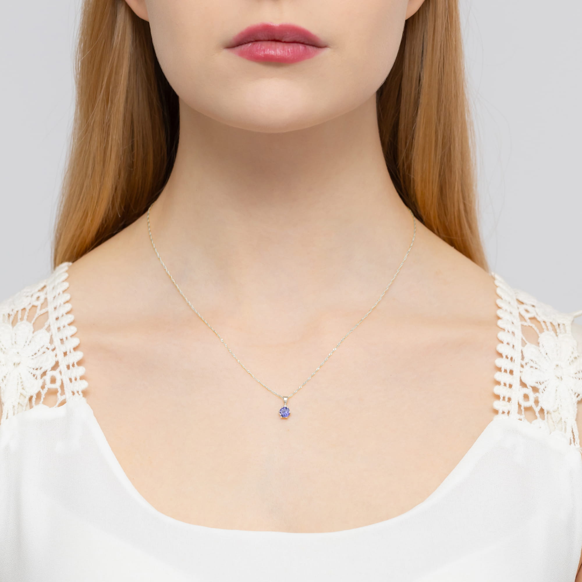 Z076 Tanzanite prívesok 0.50ct biele zlato Au 585/1000 - 1