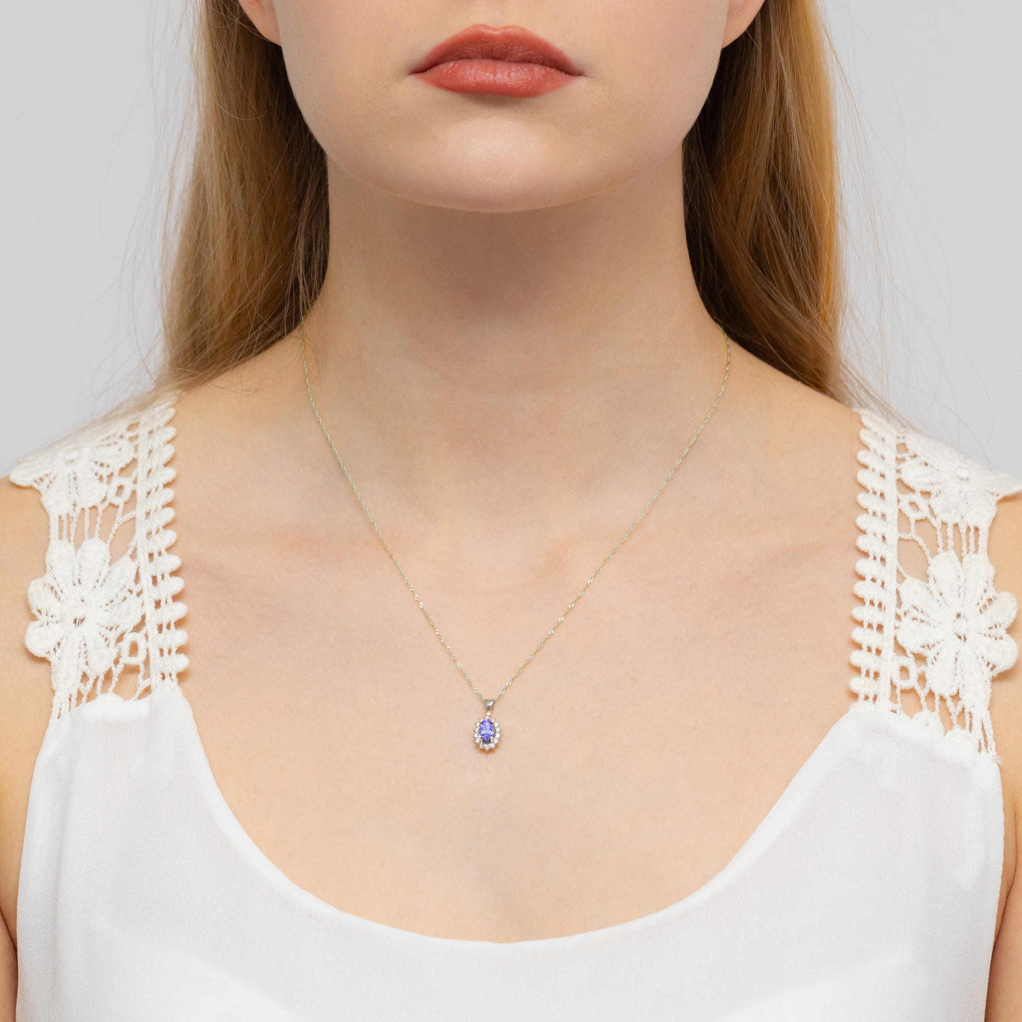 Z182 Tanzanite prívesok 0.40ct biele zlato Au 585/1000 - 1