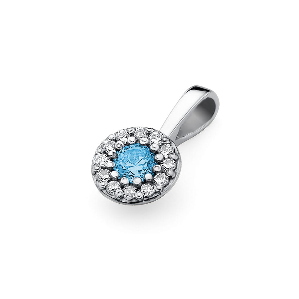 Z443 Topaz prívesok 0.15ct biele zlato Au 585/1000 - 1