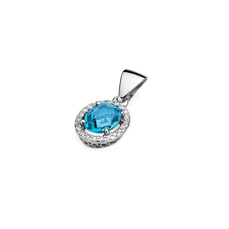 Z080 Topaz prívesok 1.70ct biele zlato Au 585/1000 - 1