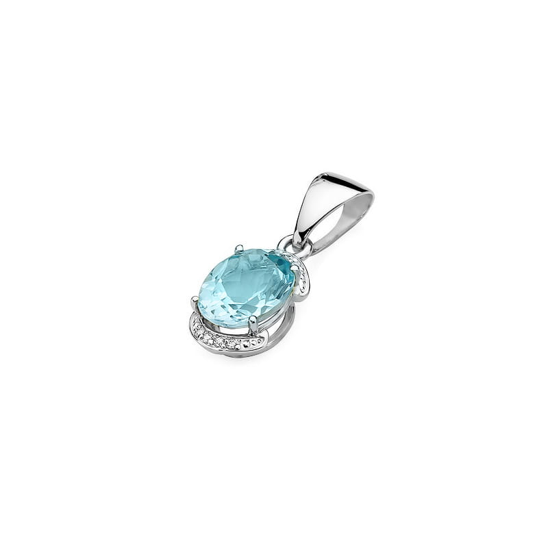 Z150 Topaz prívesok 3.00ct biele zlato Au 585/1000 - 1