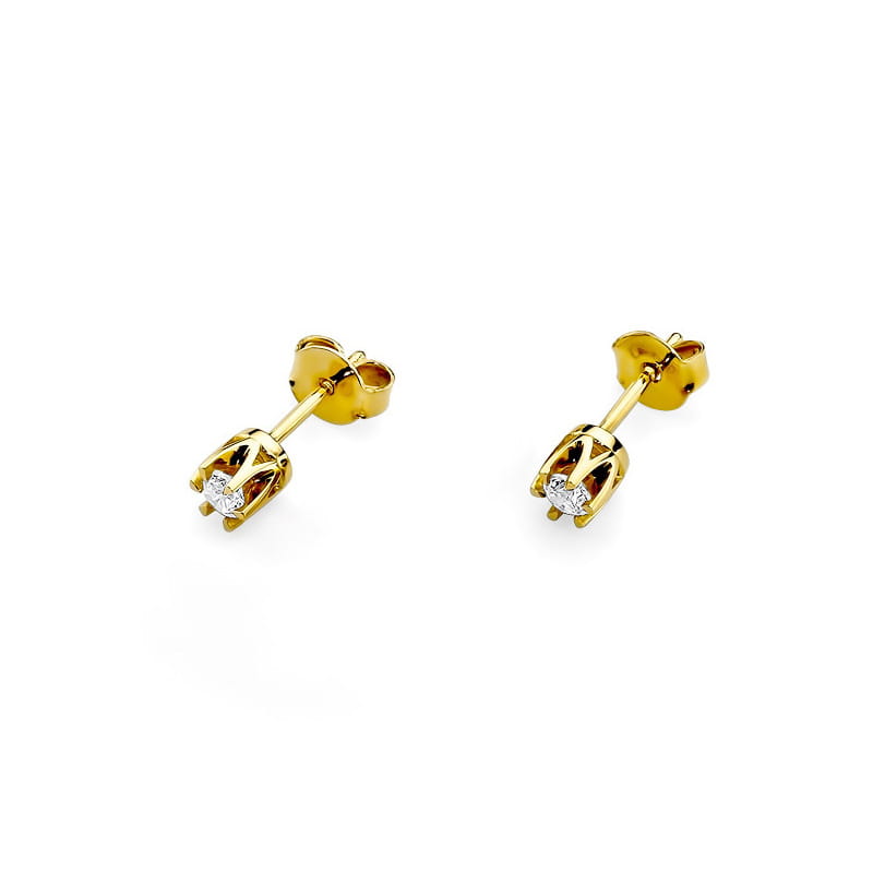 Náušnice K0032 Diamant 2 x 0,08ct žlté zlato Au 585/1000 - 1