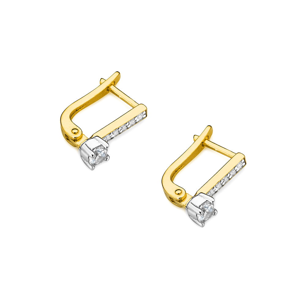Náušnice KO053 Diamant 2 x 0,12ct žlté zlato Au 585/1000 - 1