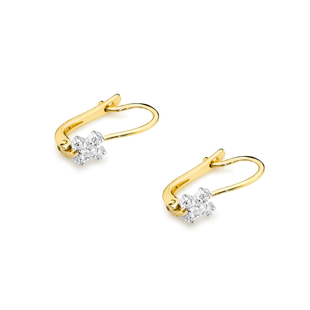 Náušnice KO054 Diamant 2 x 0,05ct žlté zlato Au 585/1000 - 1