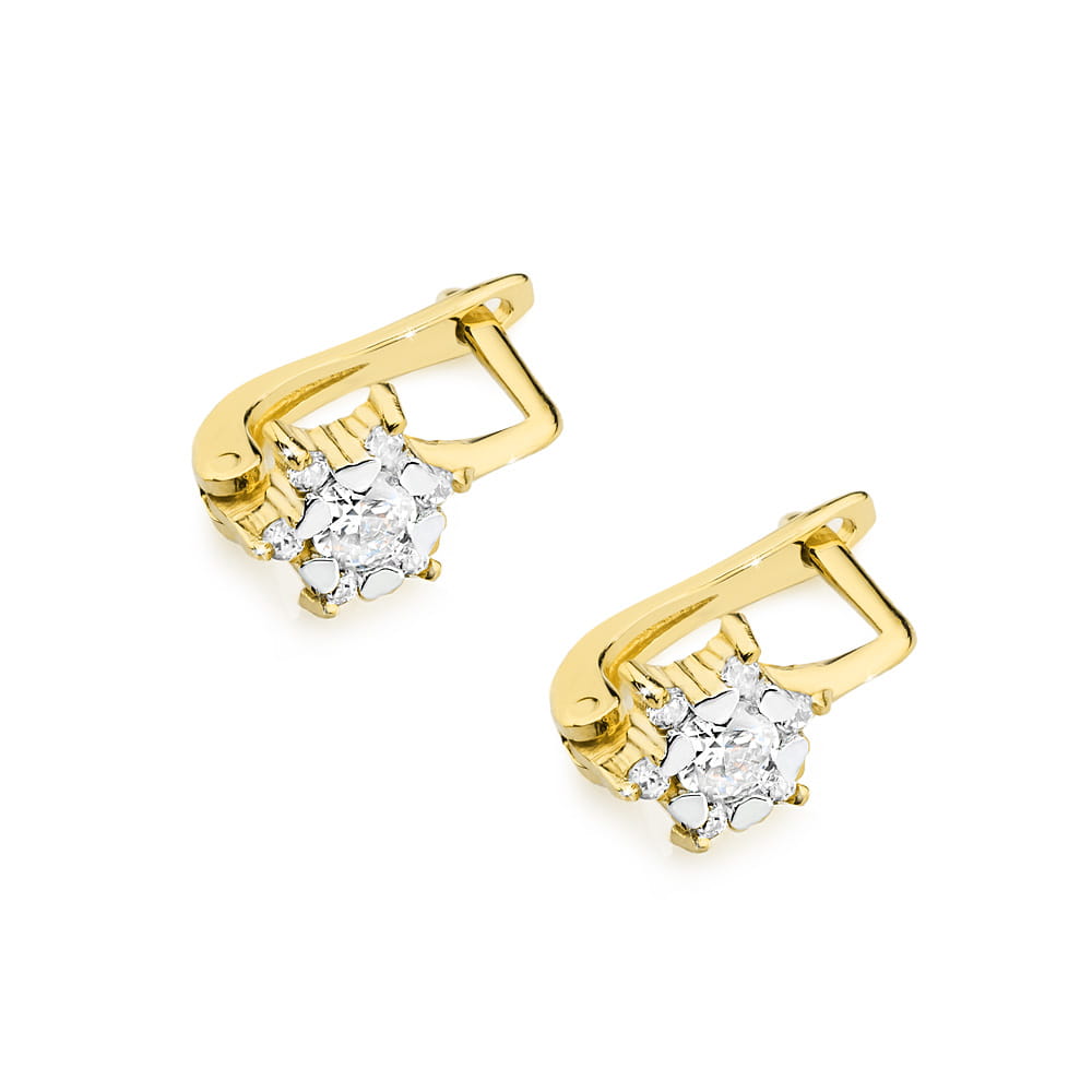 Náušnice KO061 Diamant 2 x 0,10ct žlté zlato Au 585/1000 - 1