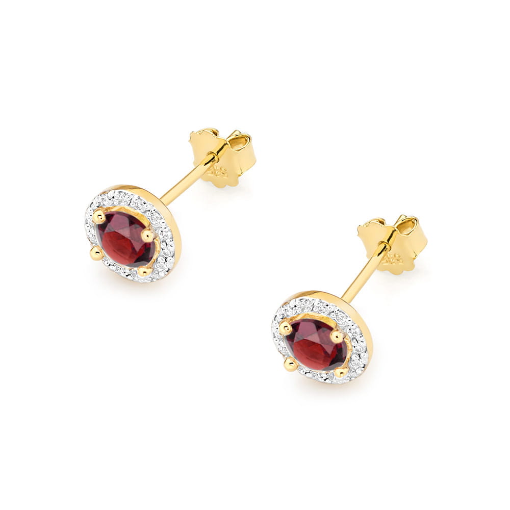 KO509 Ruby náušnice 2 x 0,60ct žlté zlato Au 585/1000 - 1