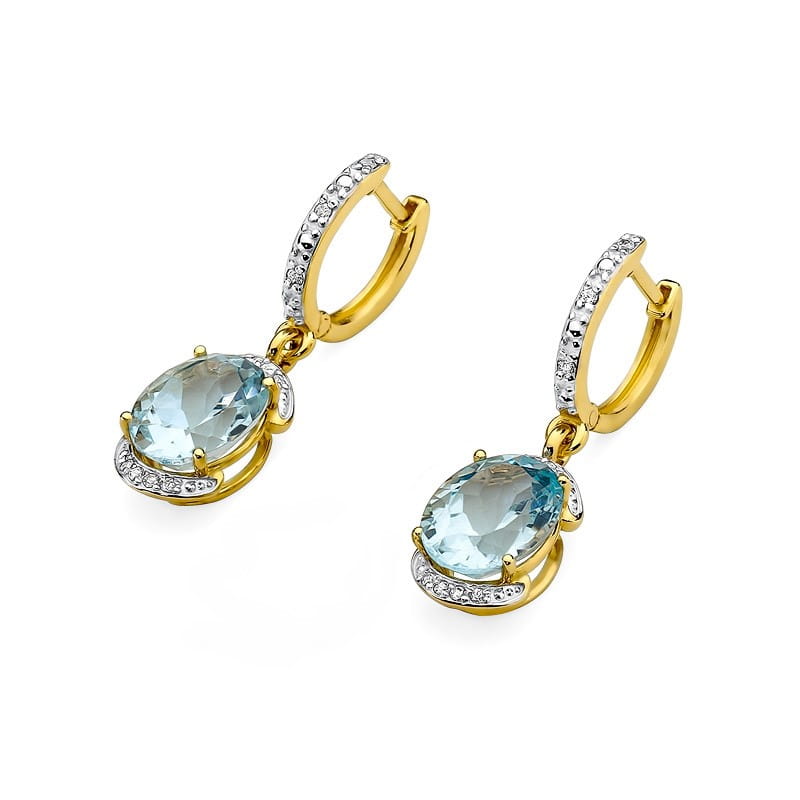 KO150 Topaz náušnice 2 x 3,00ct žlté zlato Au 585/1000 - 1