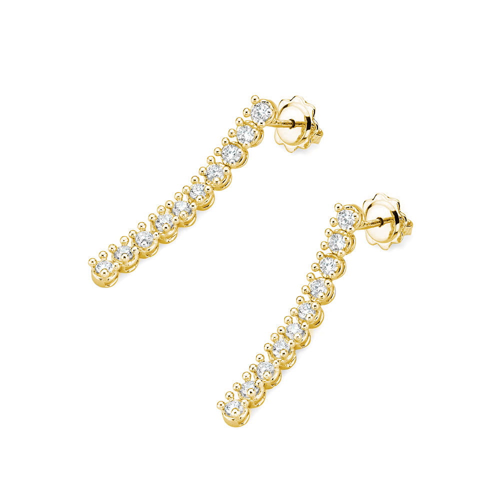 KO33448 náušnice s diamantmi žlté zlato Au 585/1000 - 1