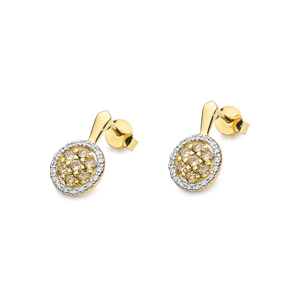 K0440 náušnice s diamantmi, žlté zlato Au 585/1000 - 1