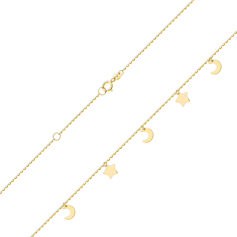 C036 náhrdelník s diamantmi žlté zlato Au 585/1000 - 1