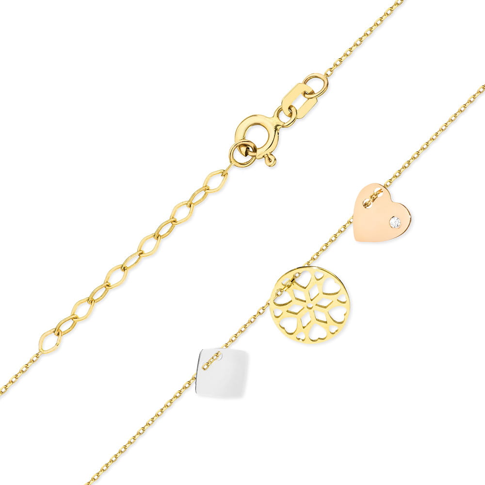 C048 náhrdelník s diamantmi žlté zlato Au 585/1000 - 1