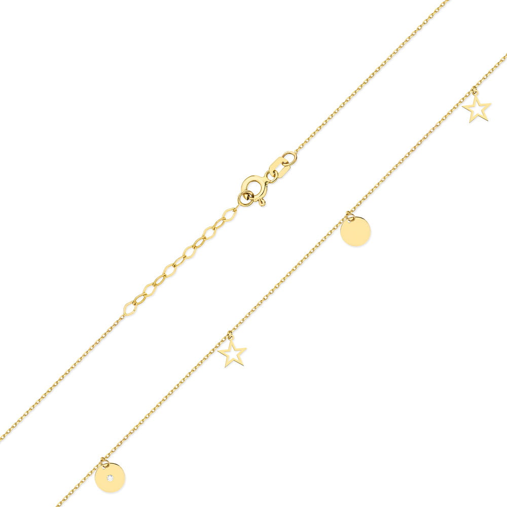 C057 náhrdelník s diamantmi žlté zlato Au 585/1000 - 1