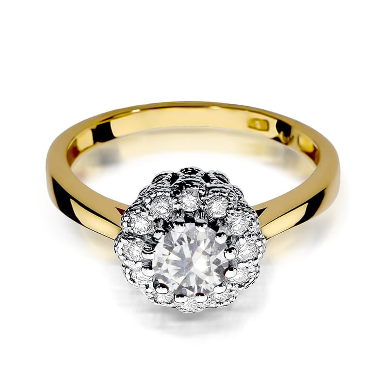 W284 prsteň White Sapphire 0,60ct žlté zlato Au 585/1000 - 1