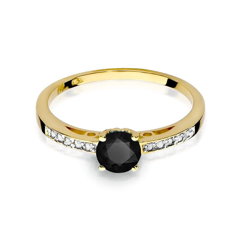 W066 Prsteň Black Diamond 0,50ct žlté zlato Au 585/1000 - 1
