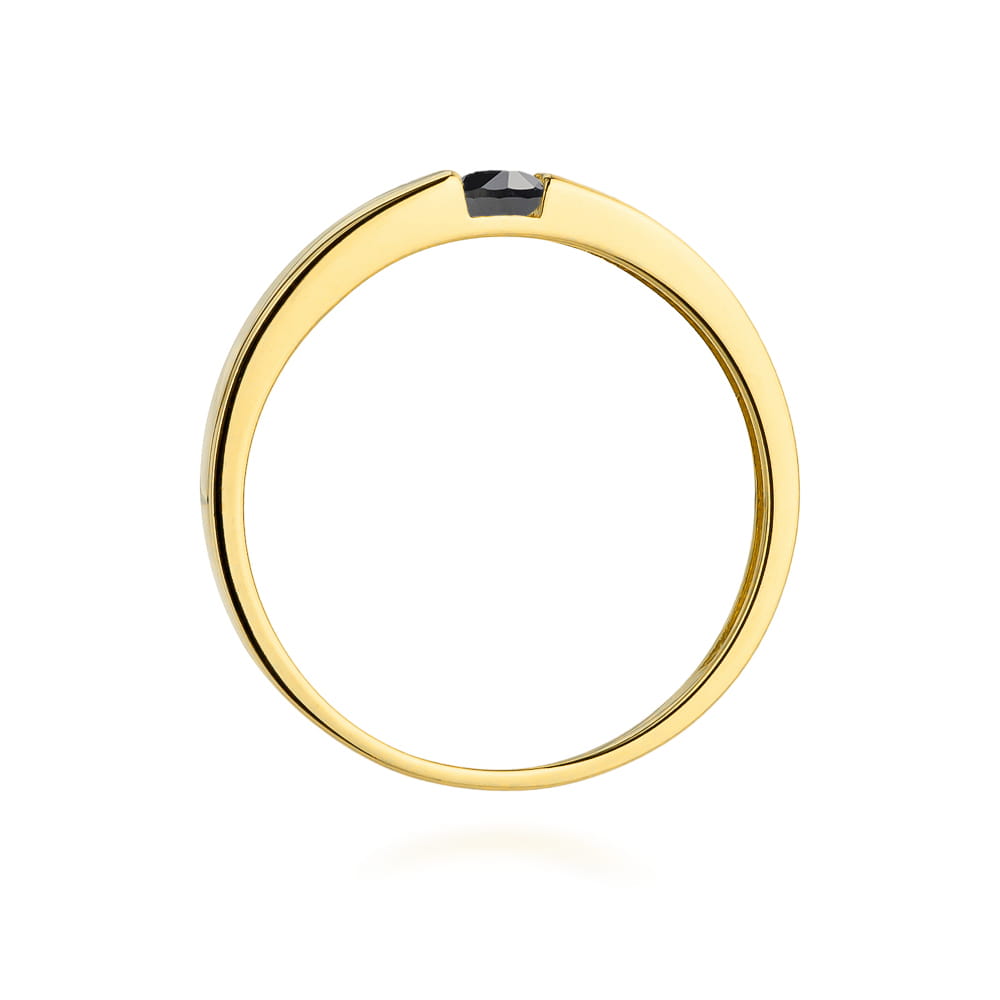 W432 Prsteň Black Diamond 0.12ct žlté zlato Au 585/1000 - 2