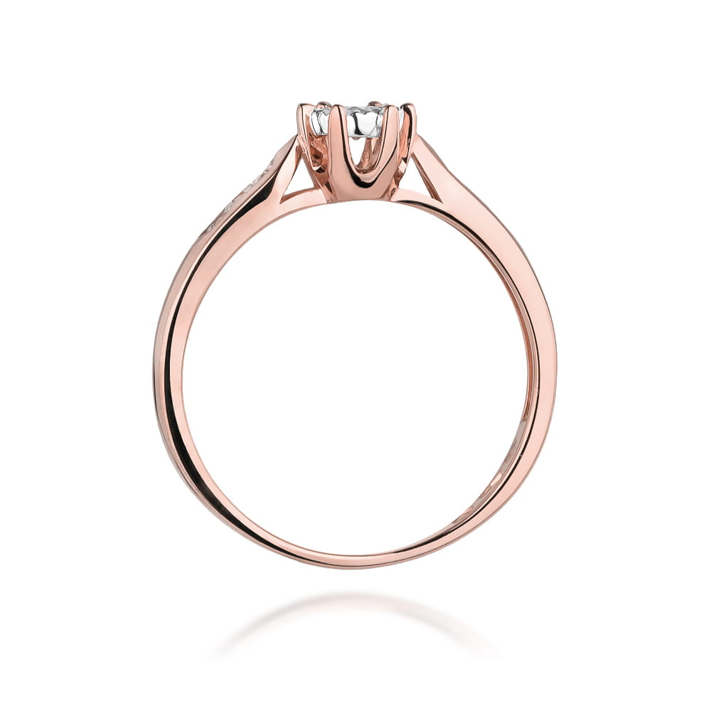 W328 Diamantový prsteň 0,08ct ružové zlato Au 585/1000 - 2