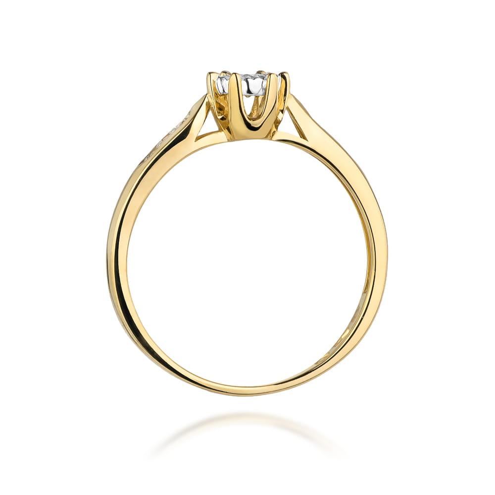 W328 Diamantový prsteň 0,08ct žlté zlato Au 585/1000 - 2