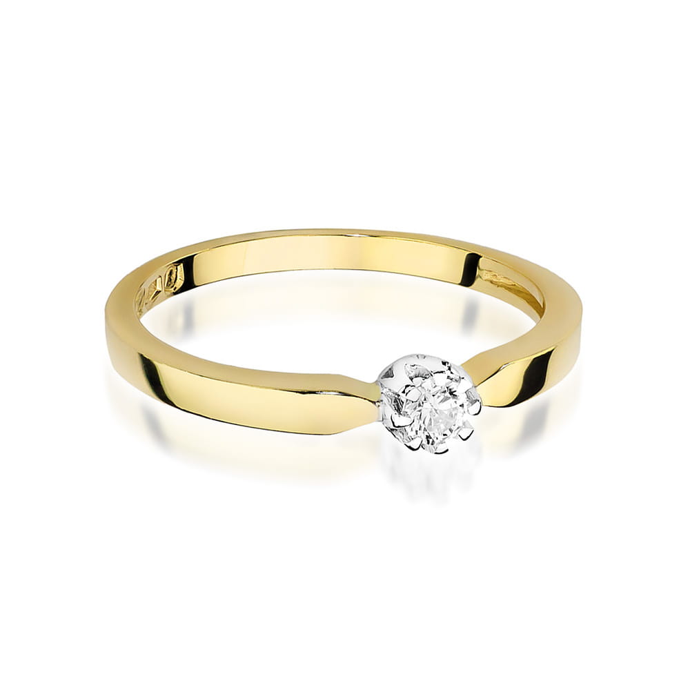 W450 Diamantový prsteň 0,08ct žlté zlato Au 585/1000 - 1