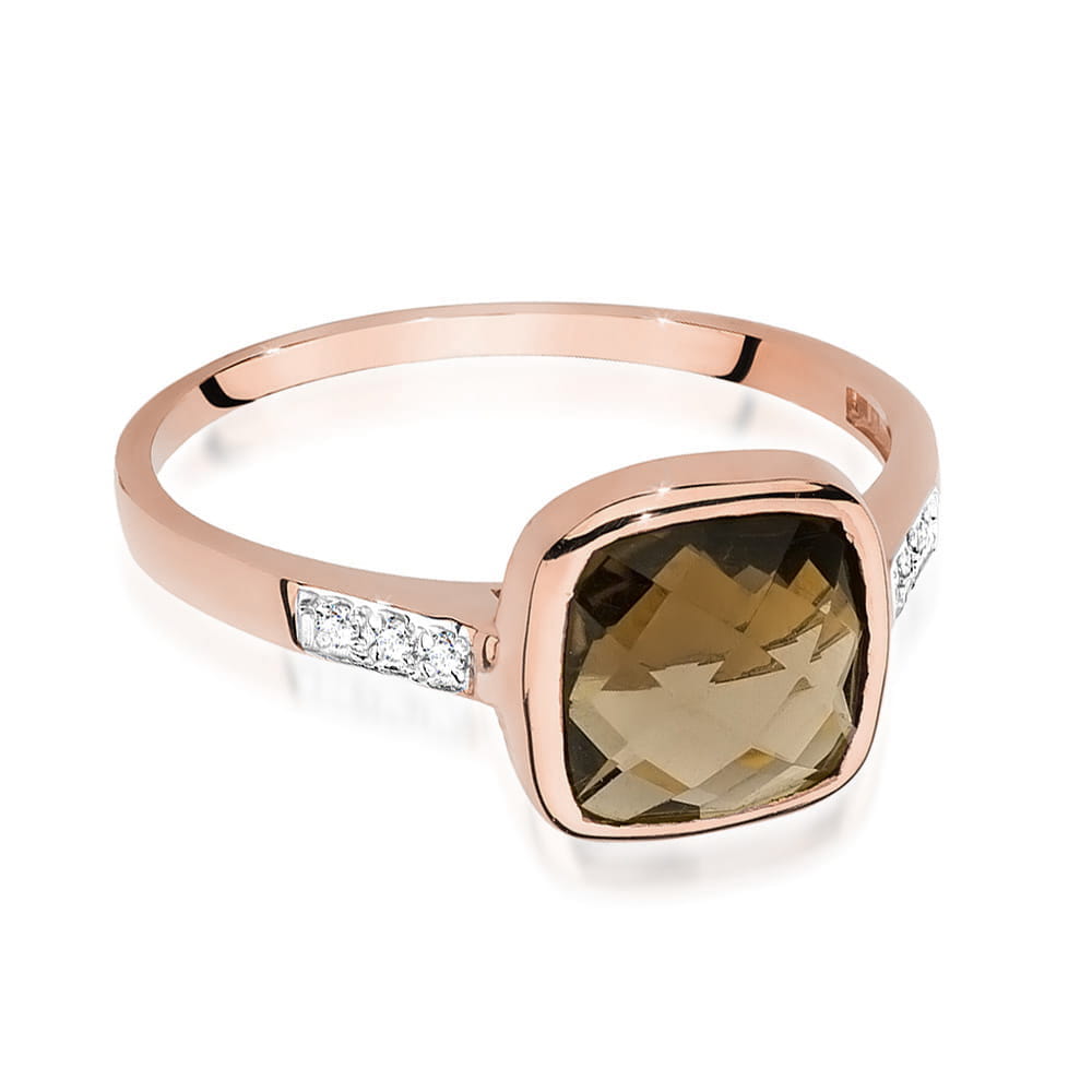 W478 Smoky Quartz Ring 2.00ct ružové zlato Au 585/1000 - 1