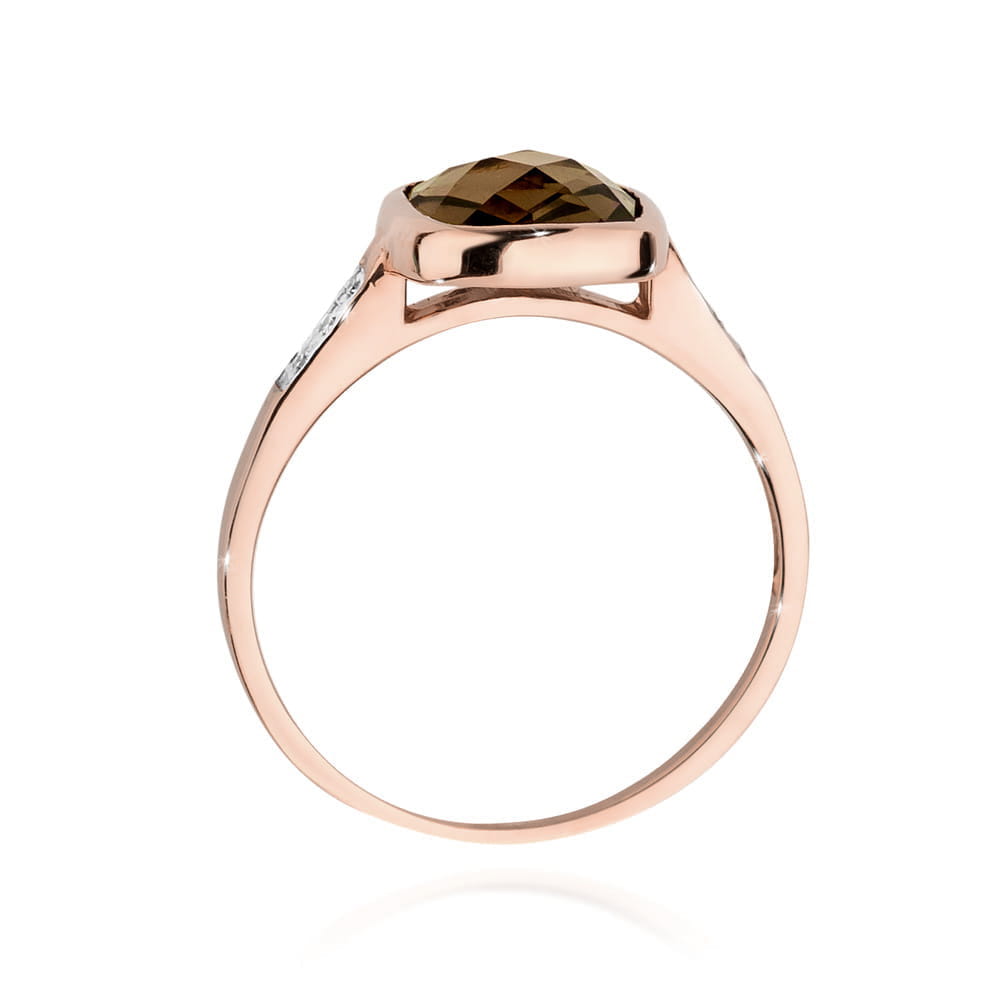 W478 Smoky Quartz Ring 2.00ct ružové zlato Au 585/1000 - 2