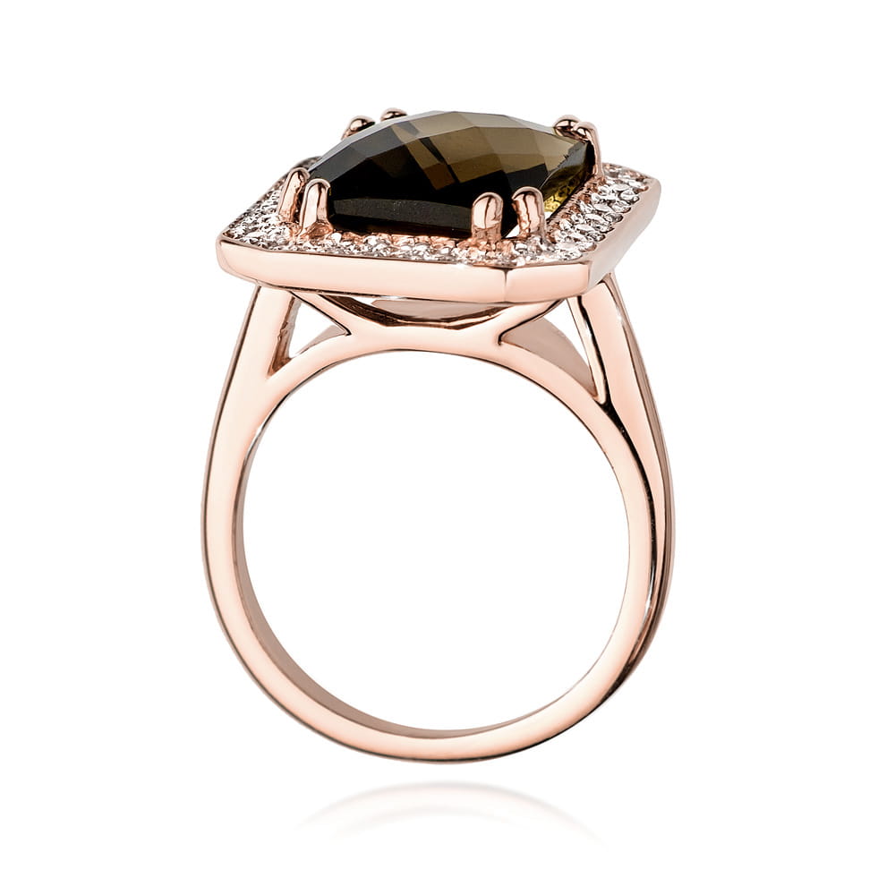 W481 Smoky Quartz Ring 4.00ct ružové zlato Au 585/1000 - 2