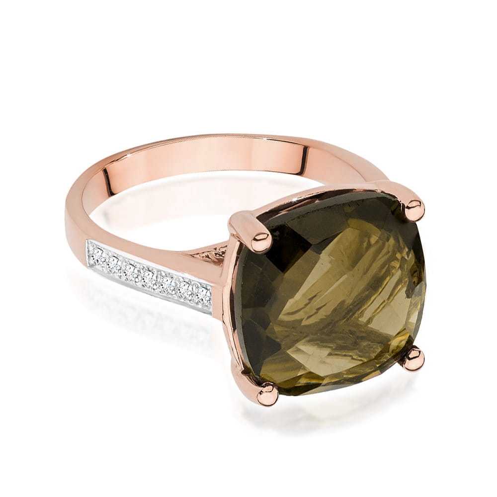 W485 Smoky Quartz Ring 5.00ct ružové zlato Au 585/1000 - 1