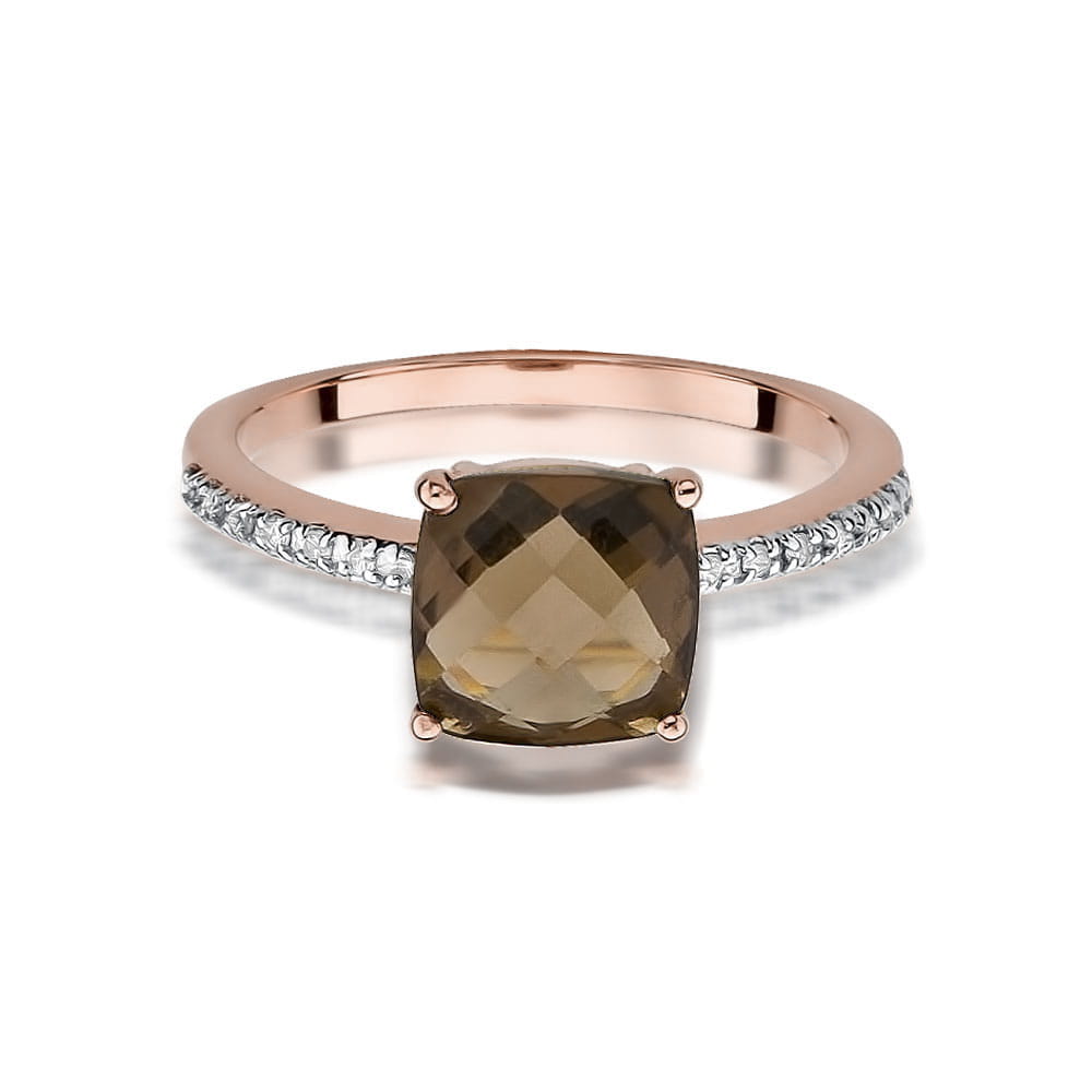 W511 Smoky Quartz Ring 2.00ct ružové zlato Au 585/1000 - 1