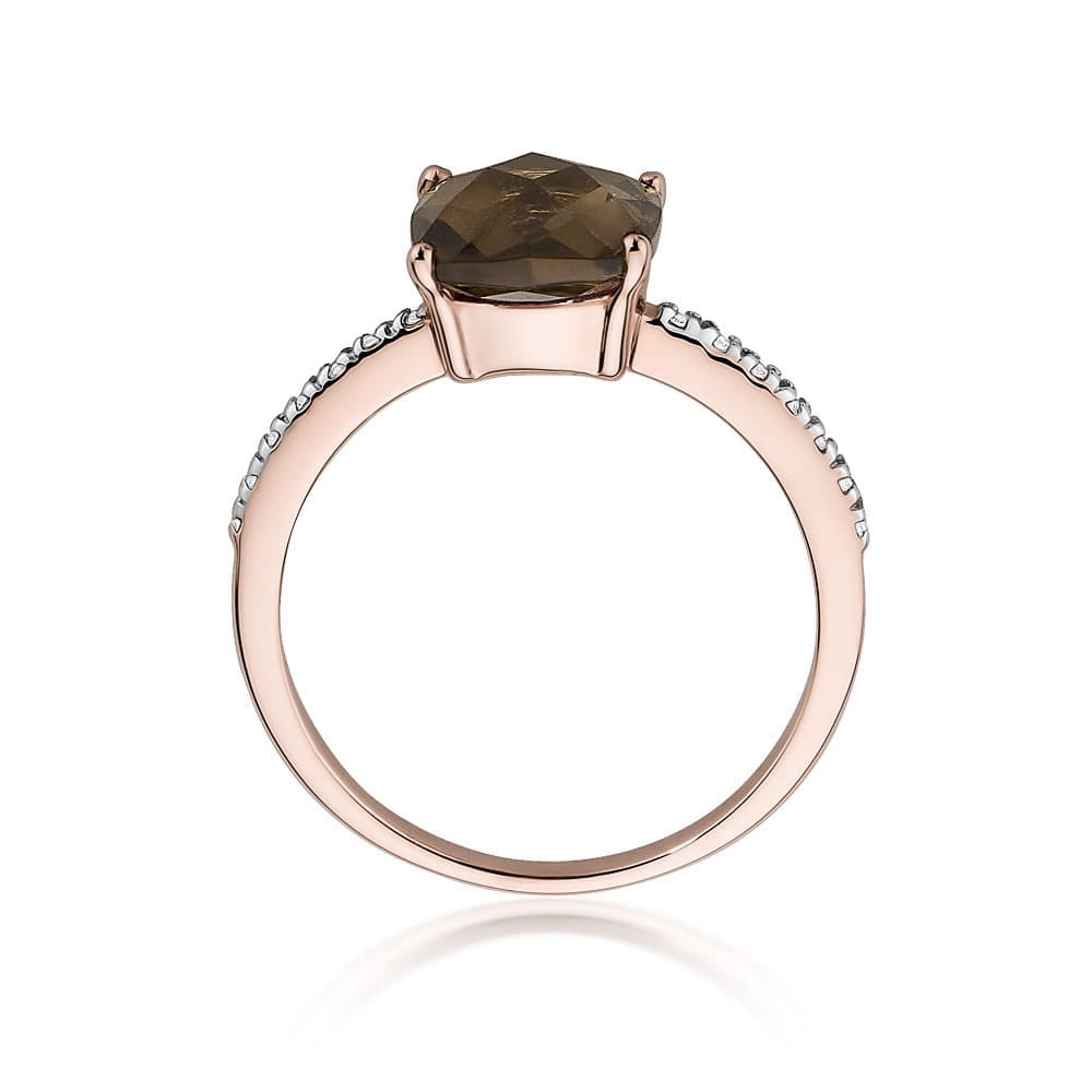 W511 Smoky Quartz Ring 2.00ct ružové zlato Au 585/1000 - 2