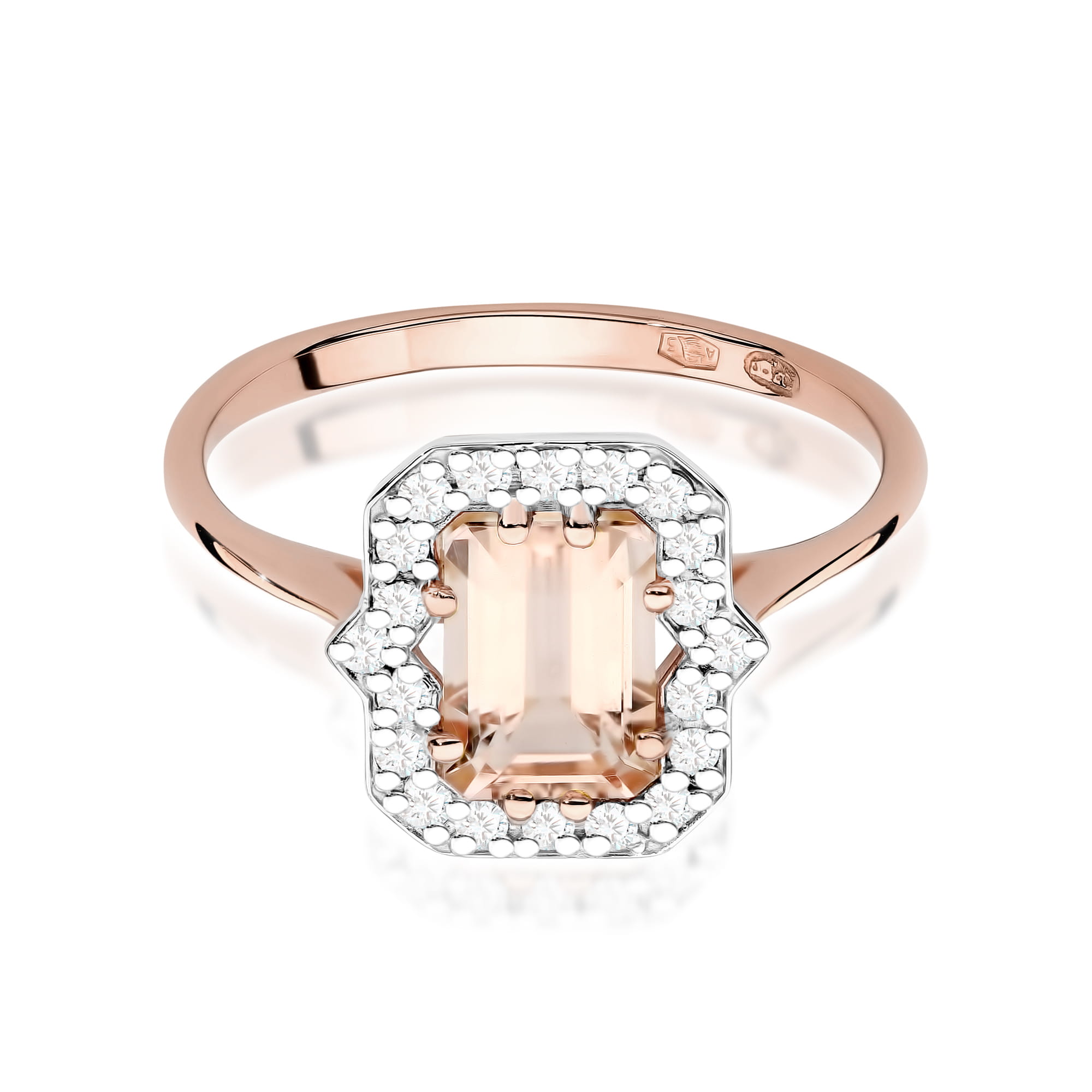 W576 Morganit prsteň 1.00ct ružové zlato Au 585/1000 - 1