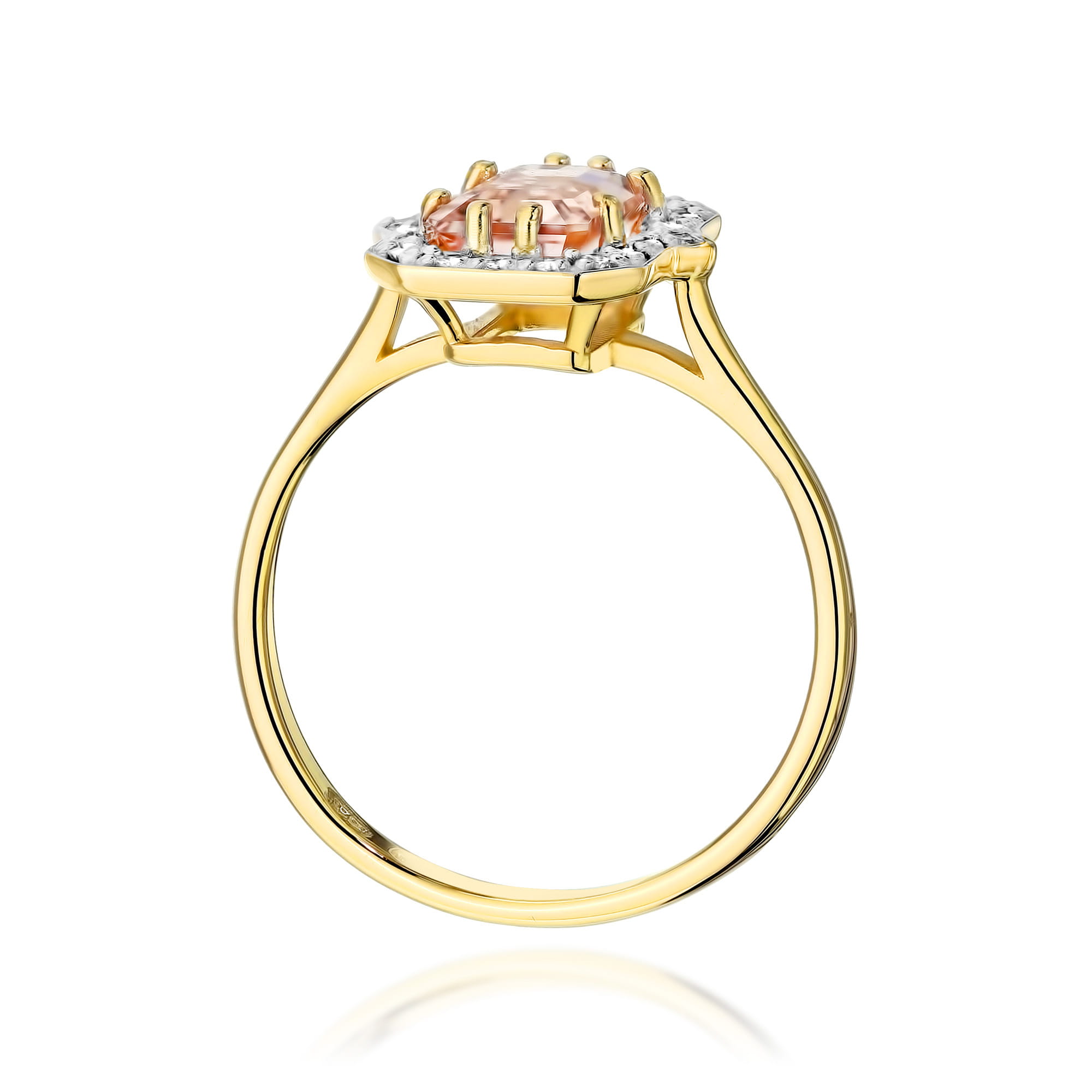 W576 Morganit prsteň 1.00ct žlté zlato Au 585/1000 - 2