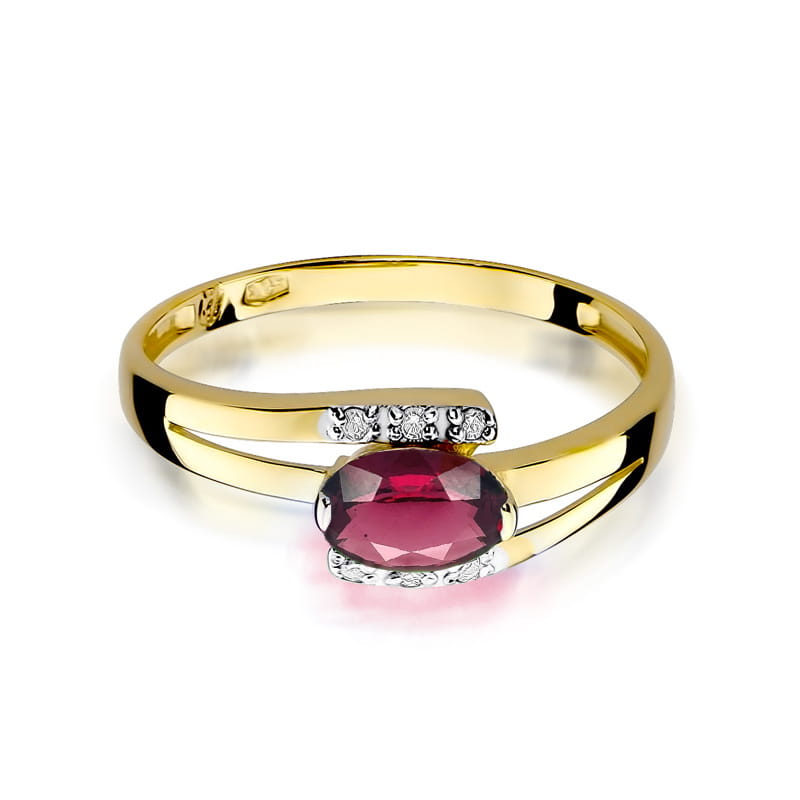 W119 Rodolitový prsteň 0,50ct žlté zlato Au 585/1000 - 1