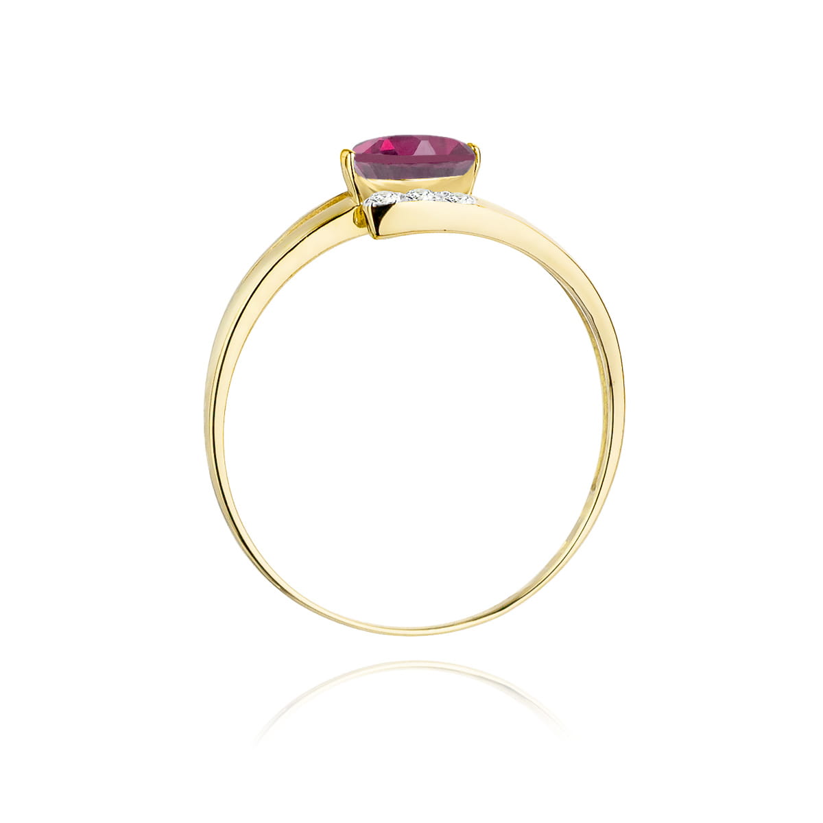 W119 Rodolitový prsteň 0,50ct žlté zlato Au 585/1000 - 2