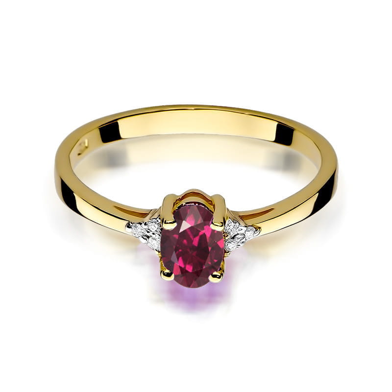 W301 Rodolitový prsteň 0,50ct žlté zlato Au 585/1000 - 1