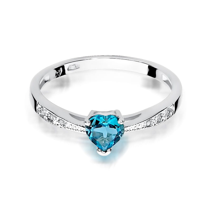 W065 Topaz prsteň 0,50ct biele zlato Au 585/1000 - 1