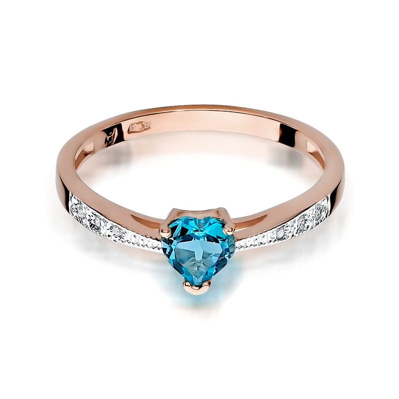 W065 Topaz prsteň 0,50ct ružové zlato Au 585/1000 - 1
