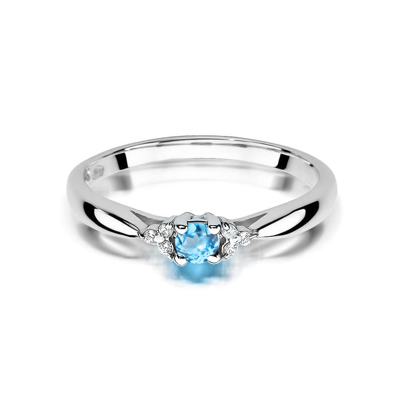 W428 Topaz prsteň 0,15ct biele zlato Au 585/1000 - 1
