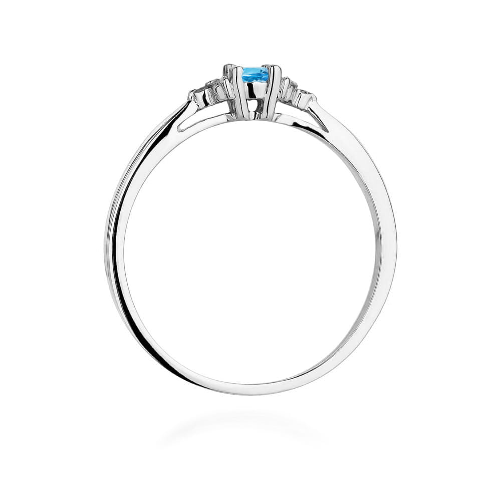 W428 Topaz prsteň 0,15ct biele zlato Au 585/1000 - 2