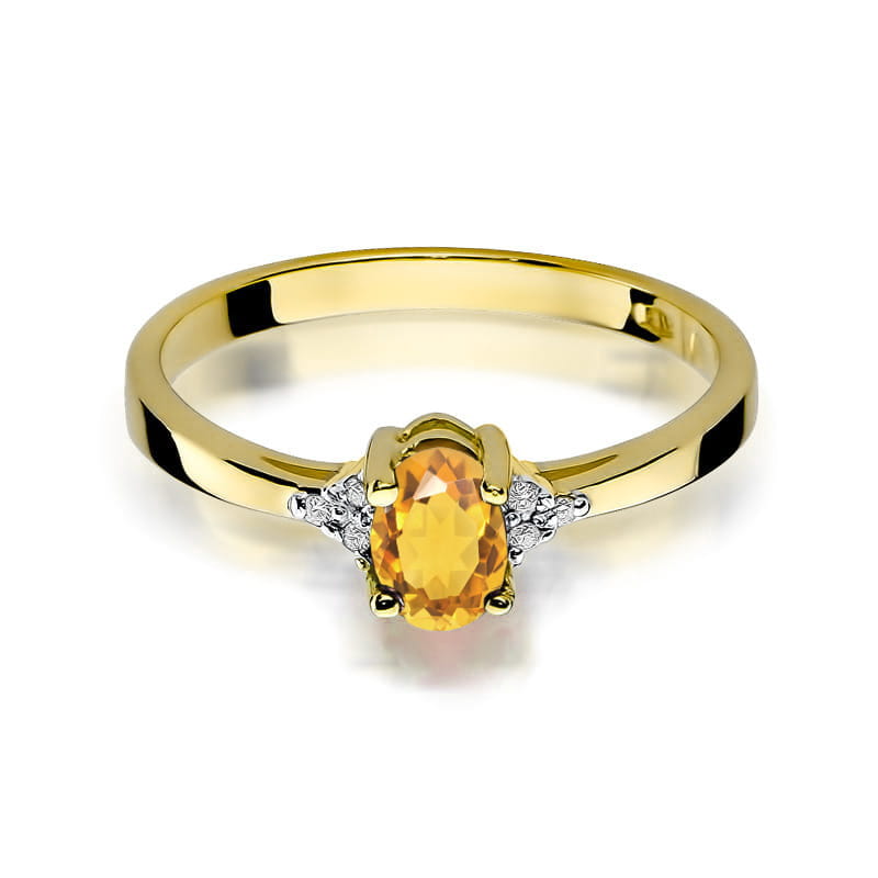 W301 Citrónový prsteň 0,60ct žlté zlato Au 585/1000 - 1