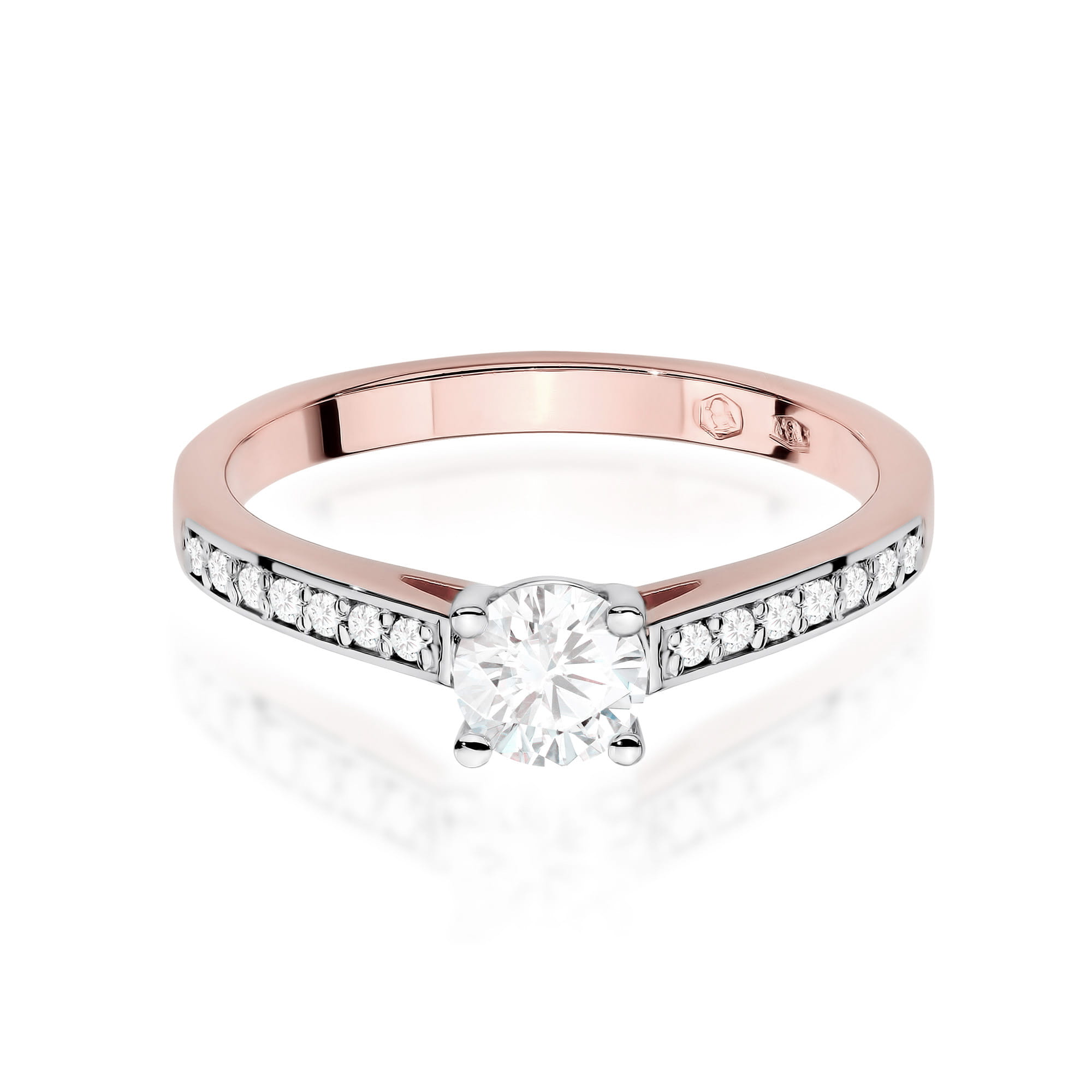 Prsteň W0052 Laboratórny diamant 0,50ct ružové zlato Au 585/1000 - 1
