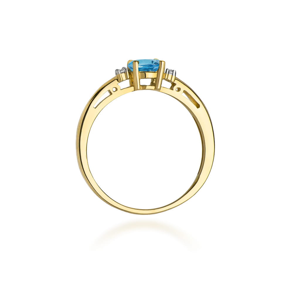W006 Topaz London Modrý prsteň 0,50ct žlté zlato Au 585/1000 - 2