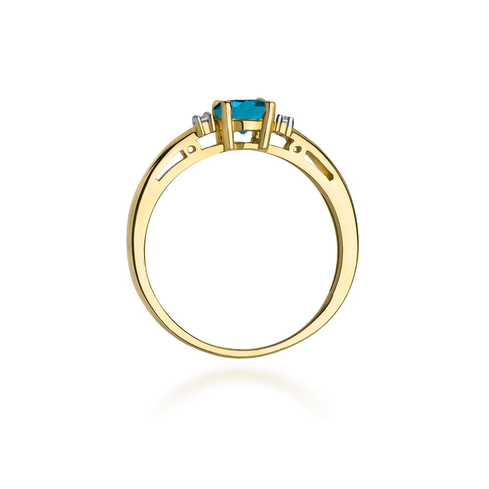 W010 Topaz London Modrý prsteň 0,50ct žlté zlato Au 585/1000 - 2
