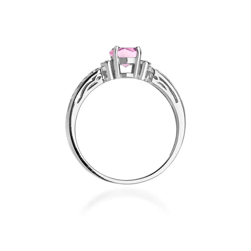 Prsteň W014 Ružový Topaz 0,50ct biele zlato Au 585/1000 - 2