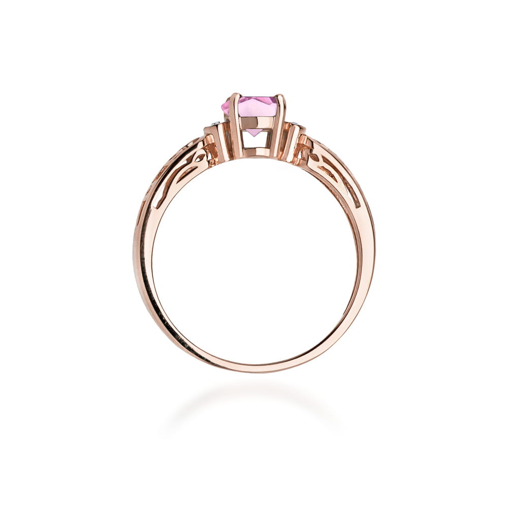 Prsteň W014 Ružový Topaz 0,50ct ružové zlato Au 585/1000 - 2