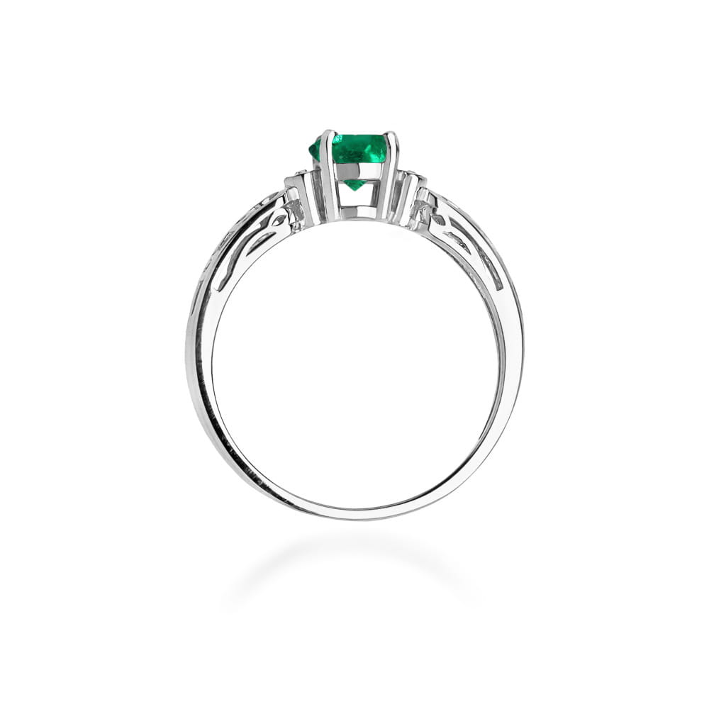 W014 Smaragdový prsteň 0,50ct biele zlato Au 585/1000 - 2