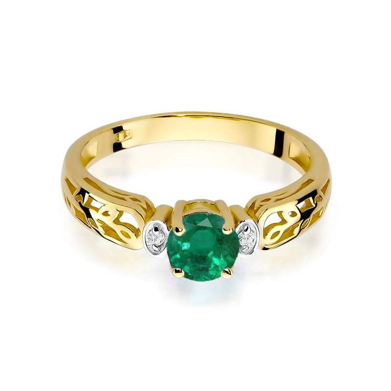 Prsteň W014 Emerald 0,50ct žlté zlato Au 585/1000 - 1