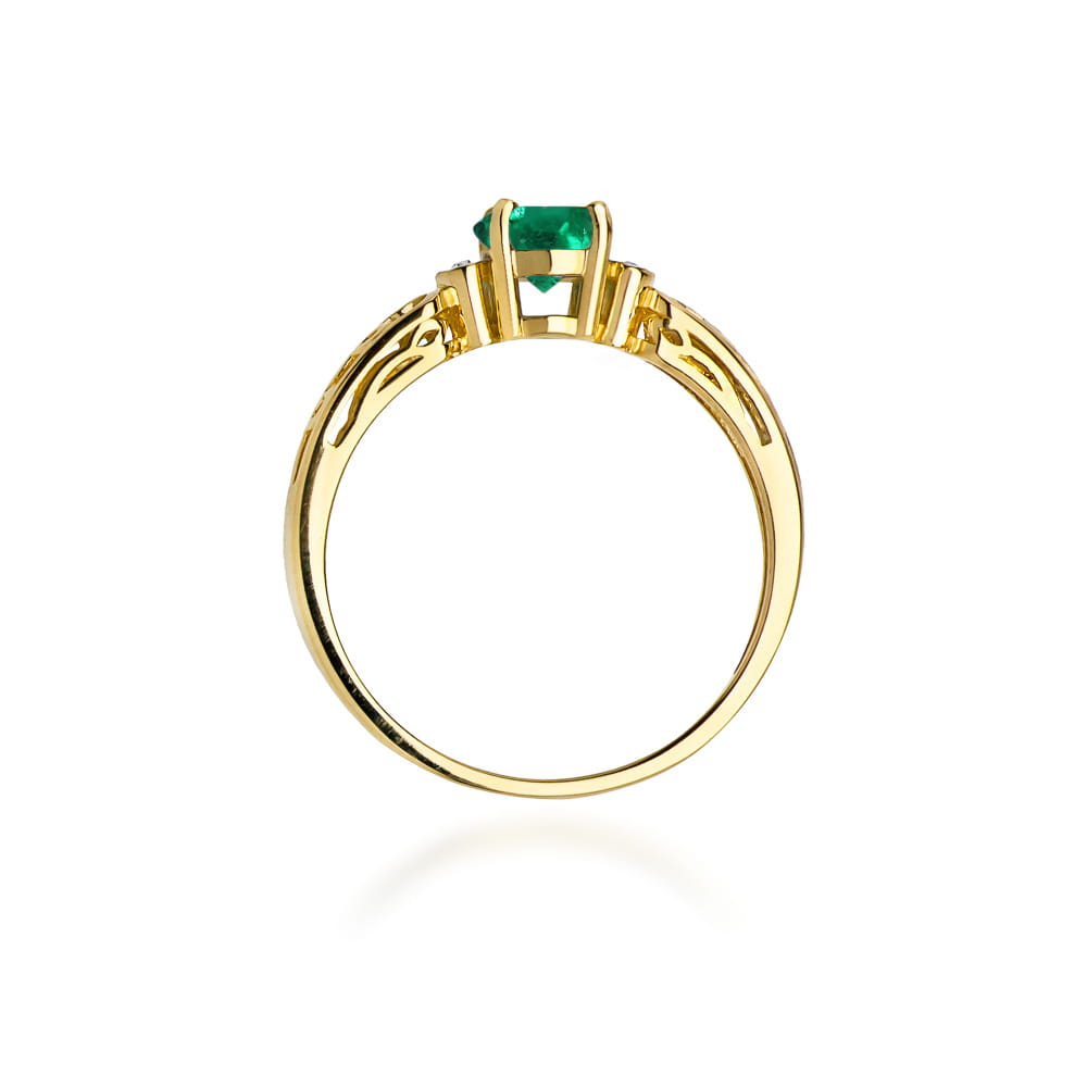 Prsteň W014 Emerald 0,50ct žlté zlato Au 585/1000 - 2