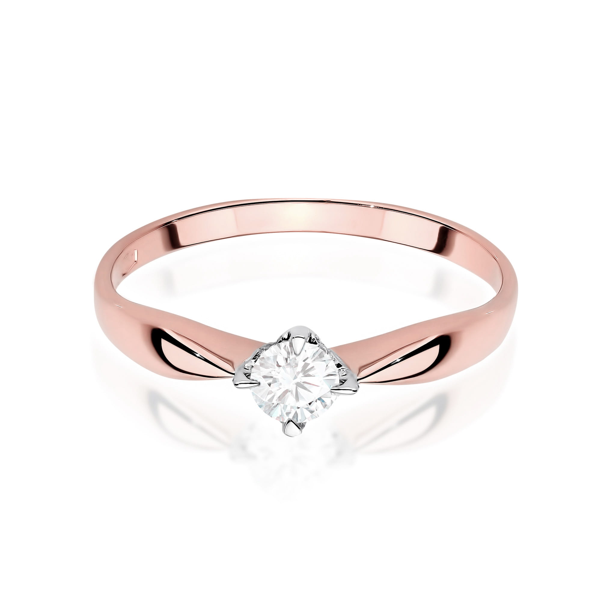 Prsteň W0171 Laboratórny diamant 0,15ct ružové zlato Au 585/1000 - 1