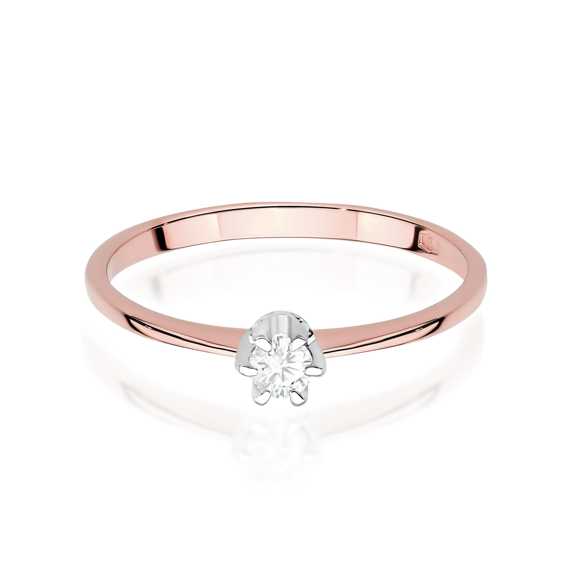 Prsteň W0220 Laboratory Diamond 0,10ct ružové zlato Au 585/1000 - 1