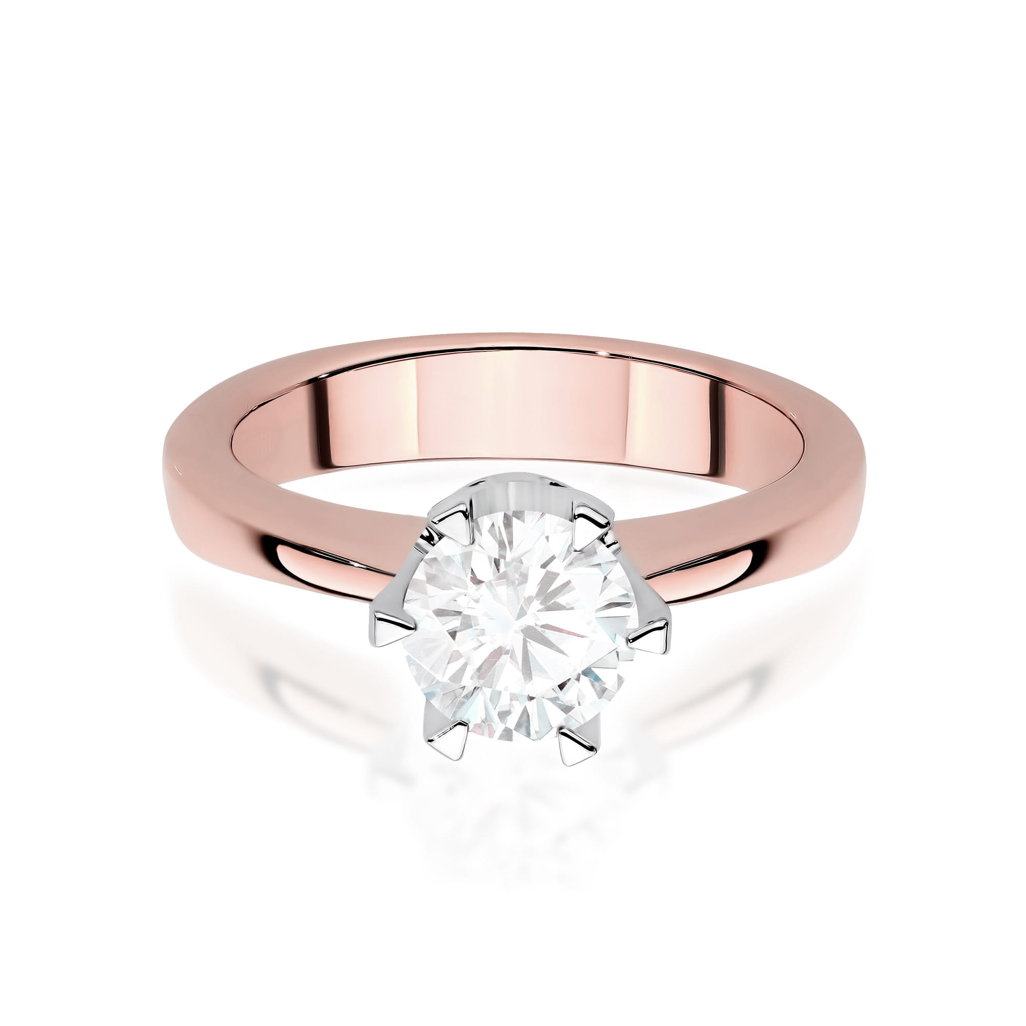 Prsteň W0220 Laboratórny diamant 1,00ct ružové zlato Au 585/1000 - 1